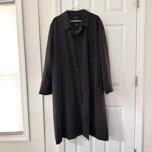 Sanyo Brown Oversized Long Covered Button Line Removable Liner Trench Coat 42